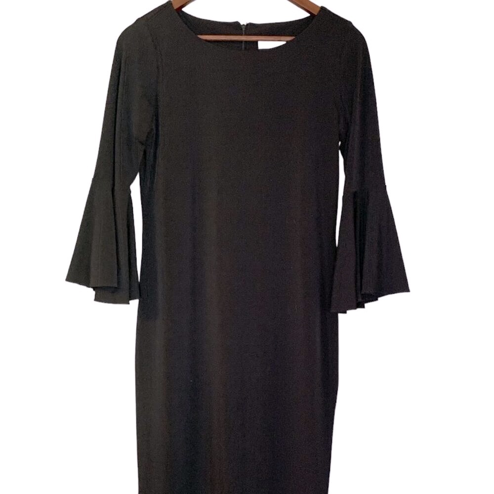 Calvin Klein Sheath Bell Sleeve Little Black Dress, in Size 8